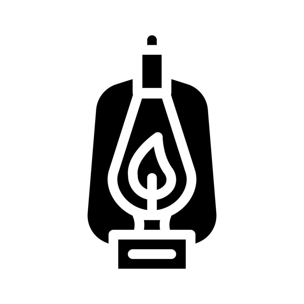 Kerosinbrenner Glyphe Symbol Vektor Illustration schwarz