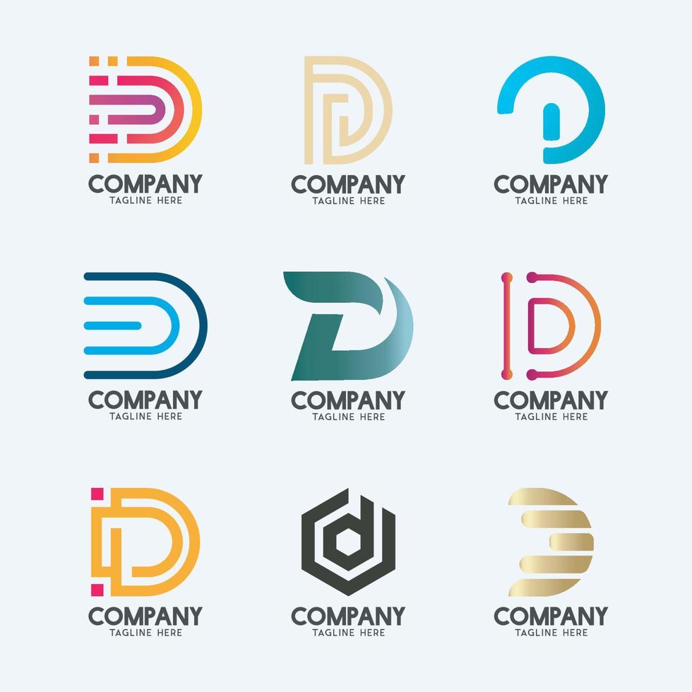 kreativ minimal bokstaven d-logotypdesign. premium företagslogotyp. vektor