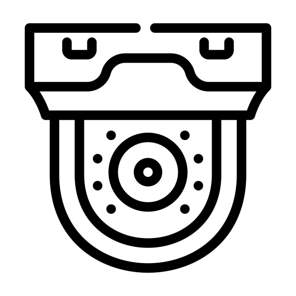 Sicherheit Gadget Videokamera Symbol Leitung Vektor Illustration