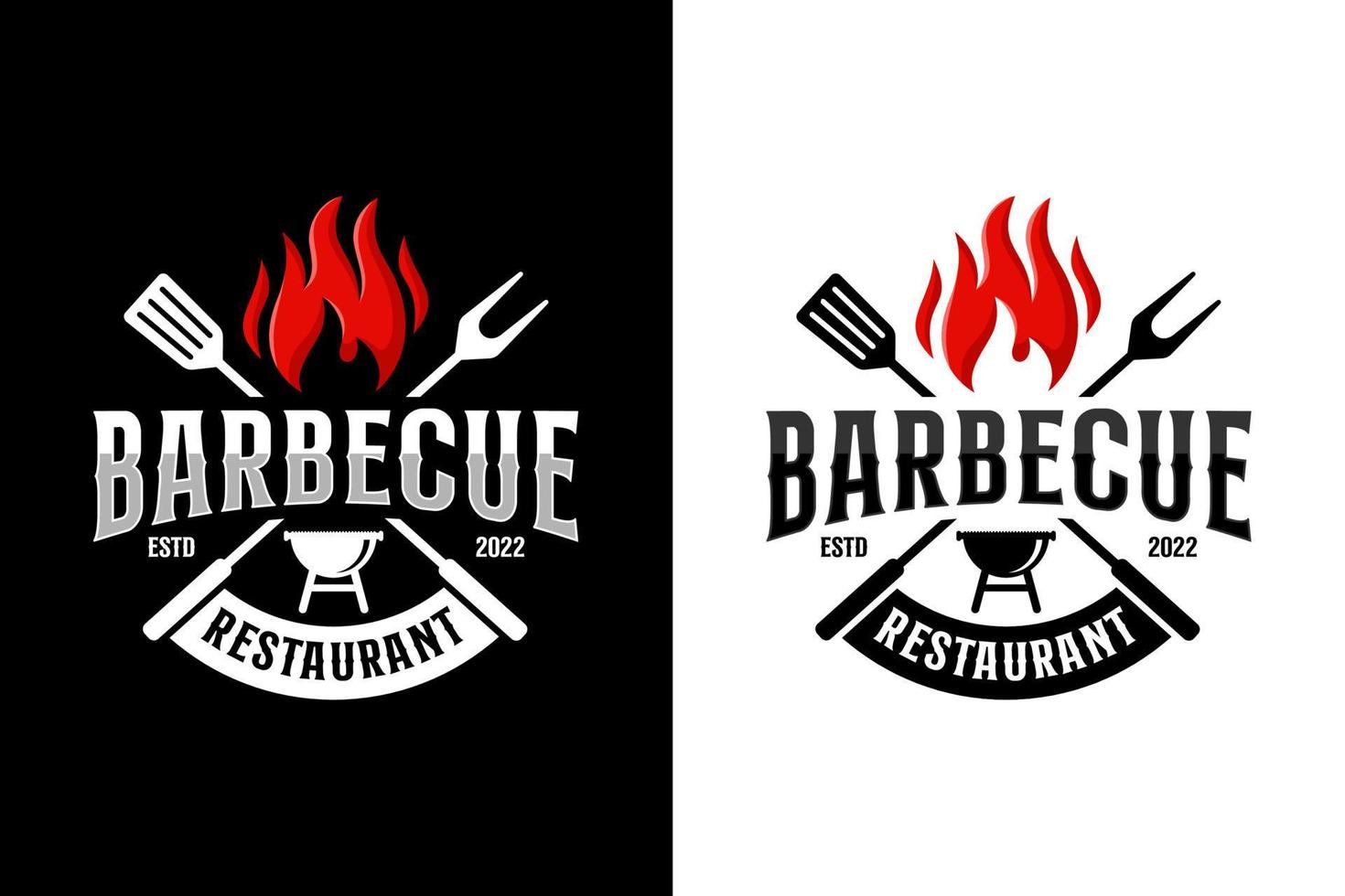 Grillrestaurant-Design-Logo-Sammlung vektor