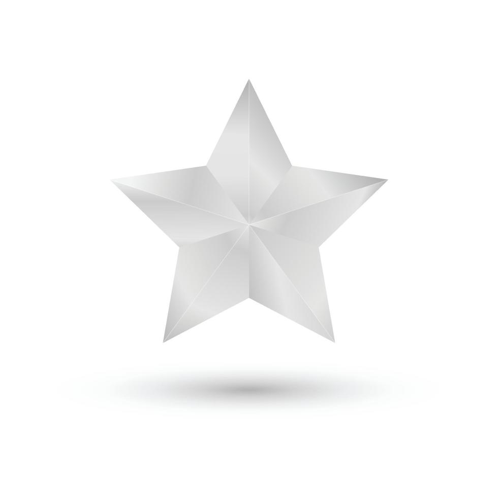 silver stjärna ikon vektor. vektor