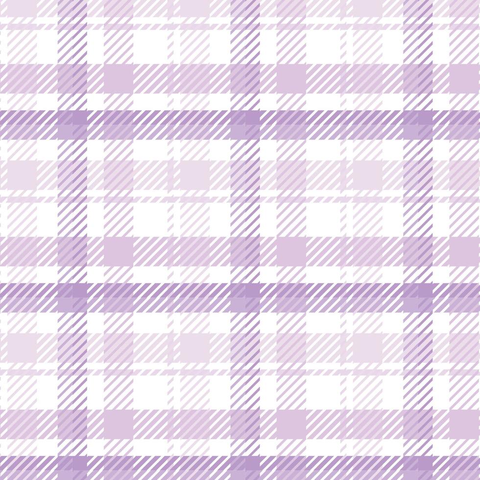 Lila und weißes schottisches gewebtes Tartan-Plaid nahtloses Muster. vektor