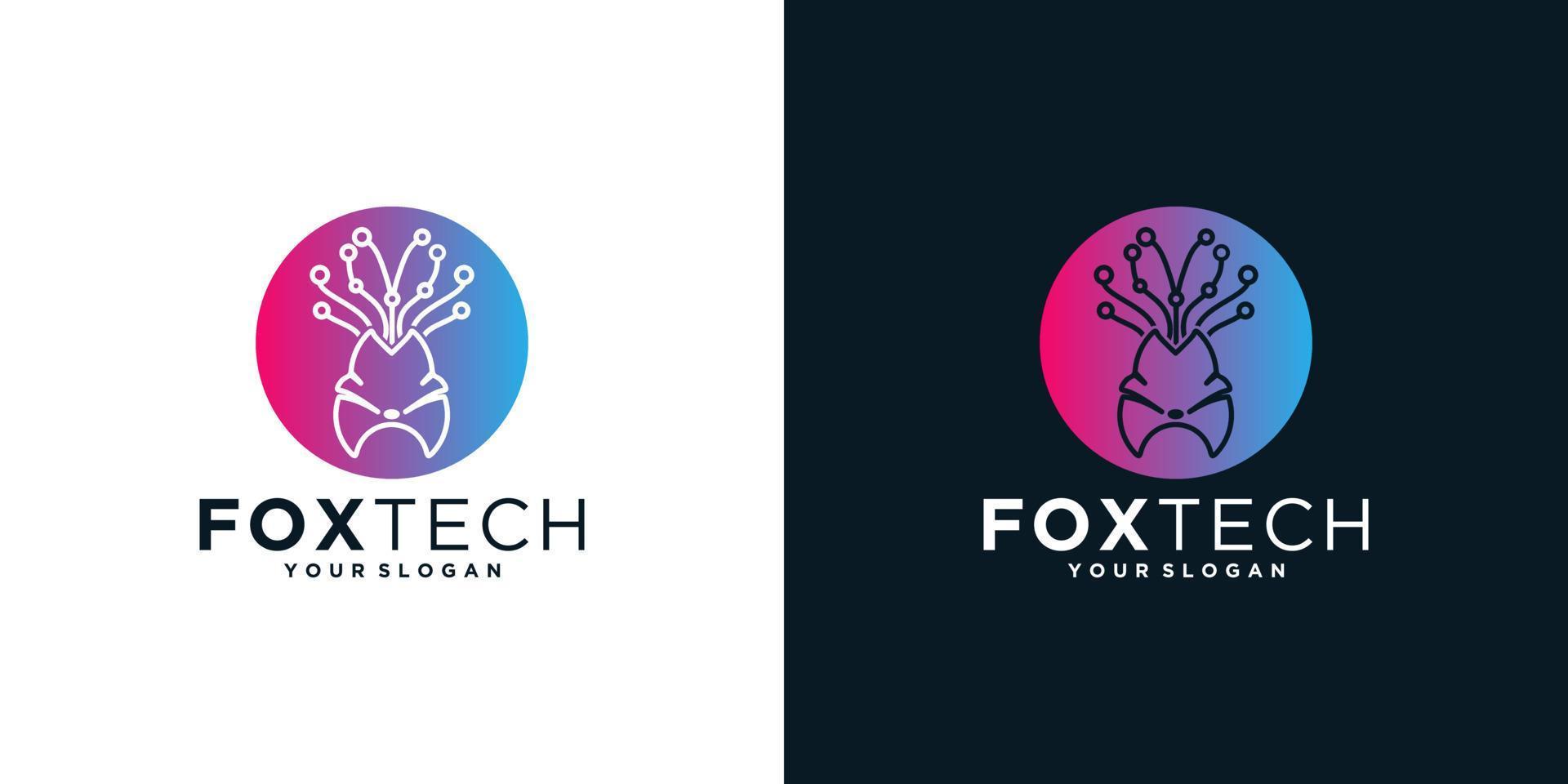 Inspiration für das Fox-Tech-Logo vektor