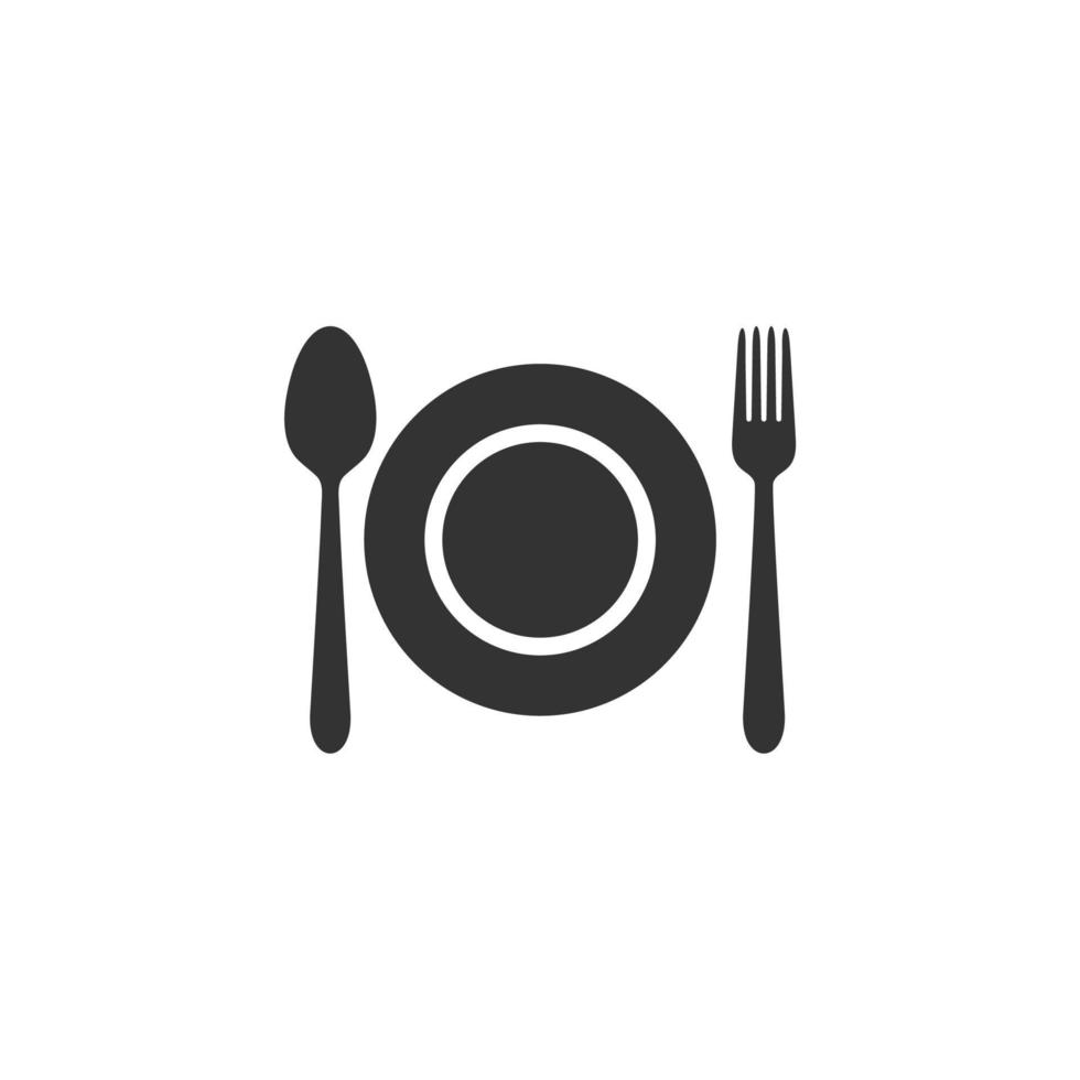 enkla bestick och mat ikon vektor