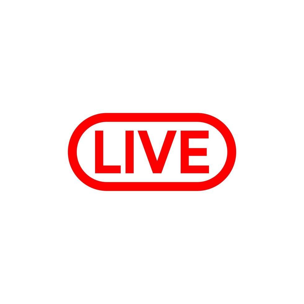 Live-Schaltflächensymbol für Fernsehsendungen und Streaming-Videos vektor