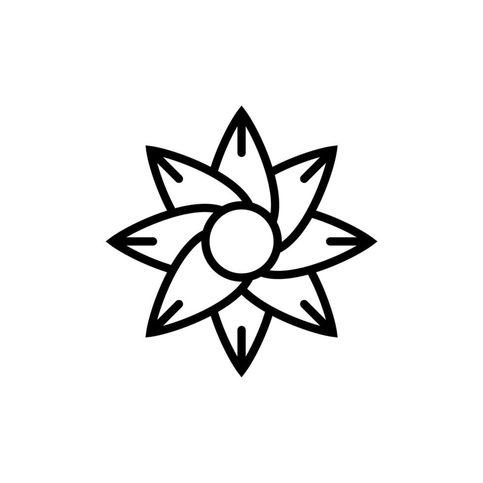 enkel blomma ikon på vit bakgrund vektor