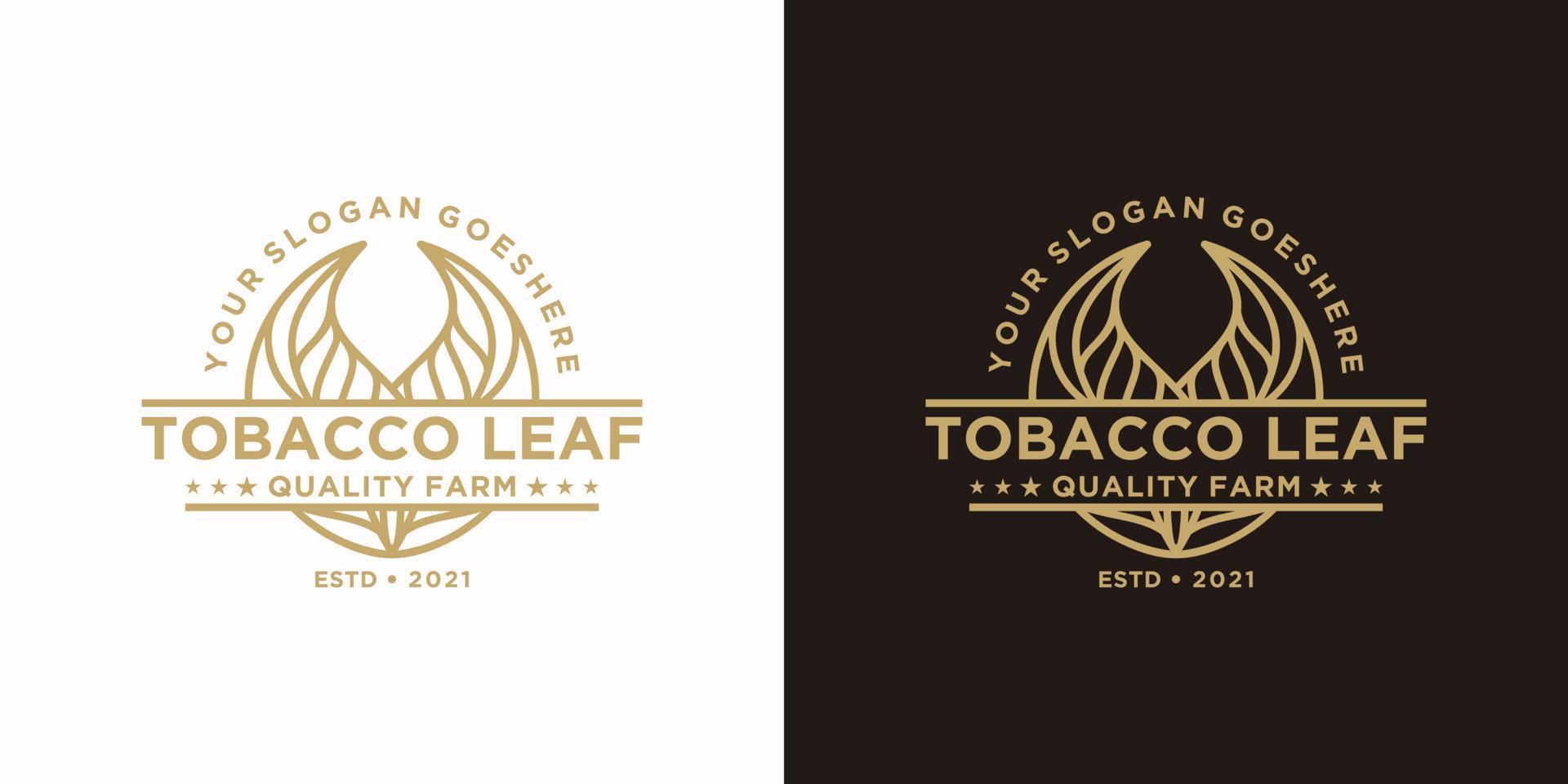 vintage tobaksblad logotyp, logotyp referens för tobaksfarm vektor