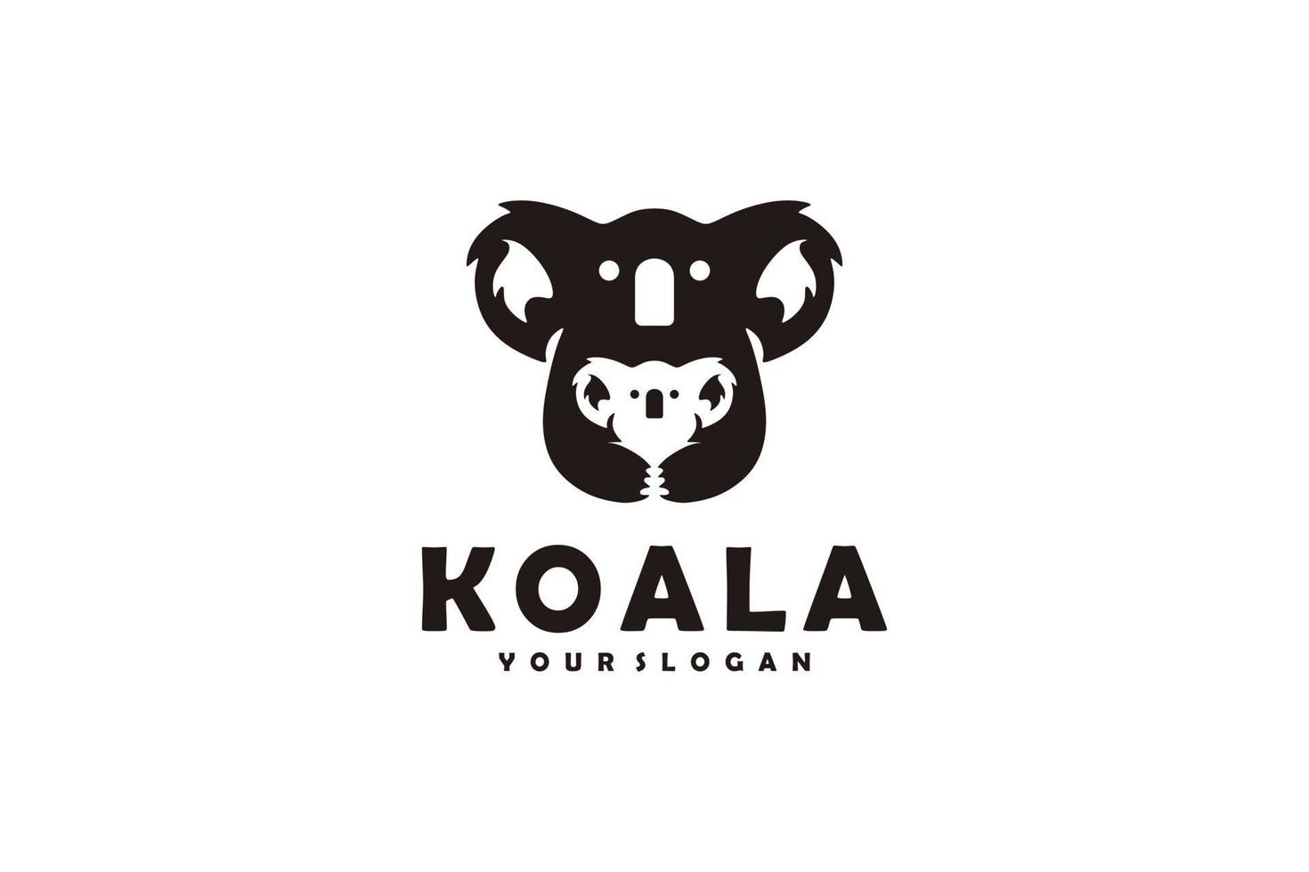 koala logotyp design inspiration med ungar vektor