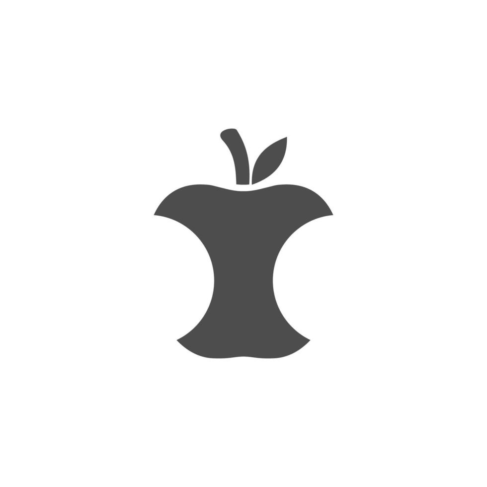 einfache Apfelfruchtikone auf weißem Hintergrund vektor