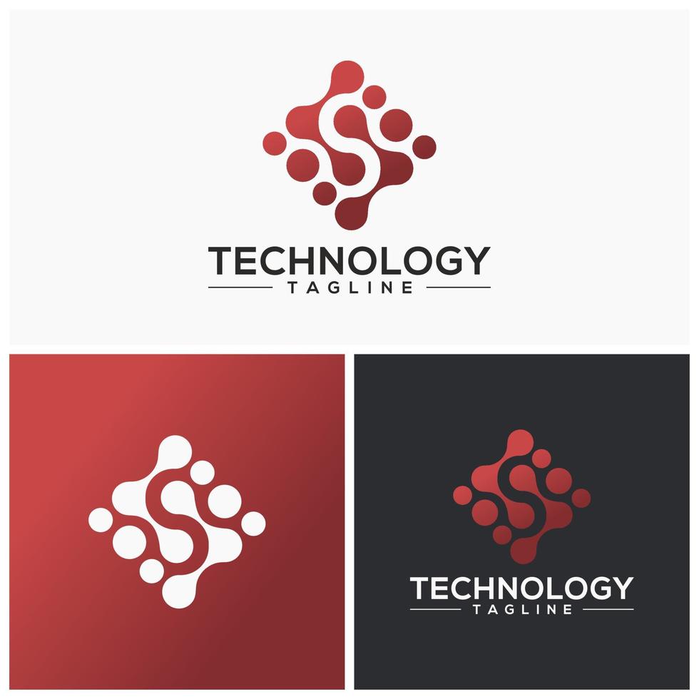 Technologie-Logo-Design-Vektor-Vorlage vektor