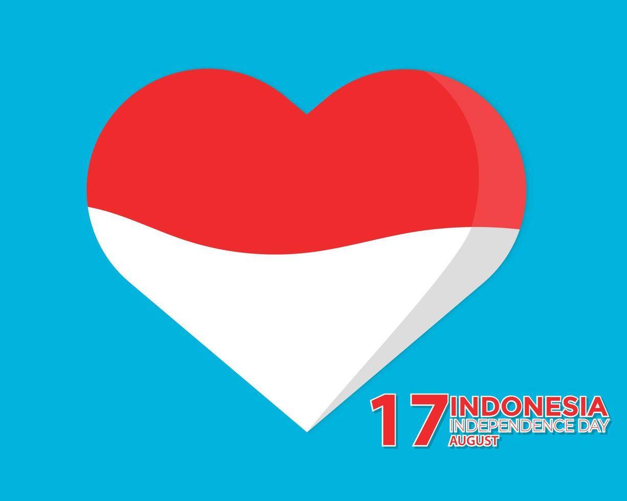 Indonesiens självständighetsdag enkel hälsning vektor