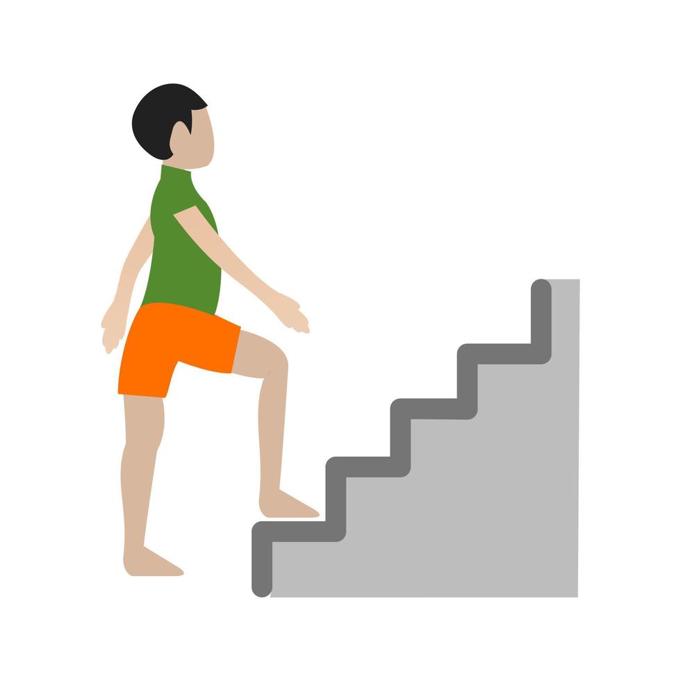 person som går i trappor platt flerfärgad ikon vektor
