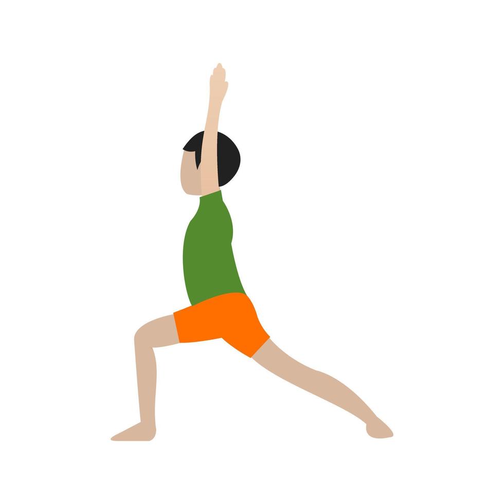 yogaställning v platt flerfärgad ikon vektor