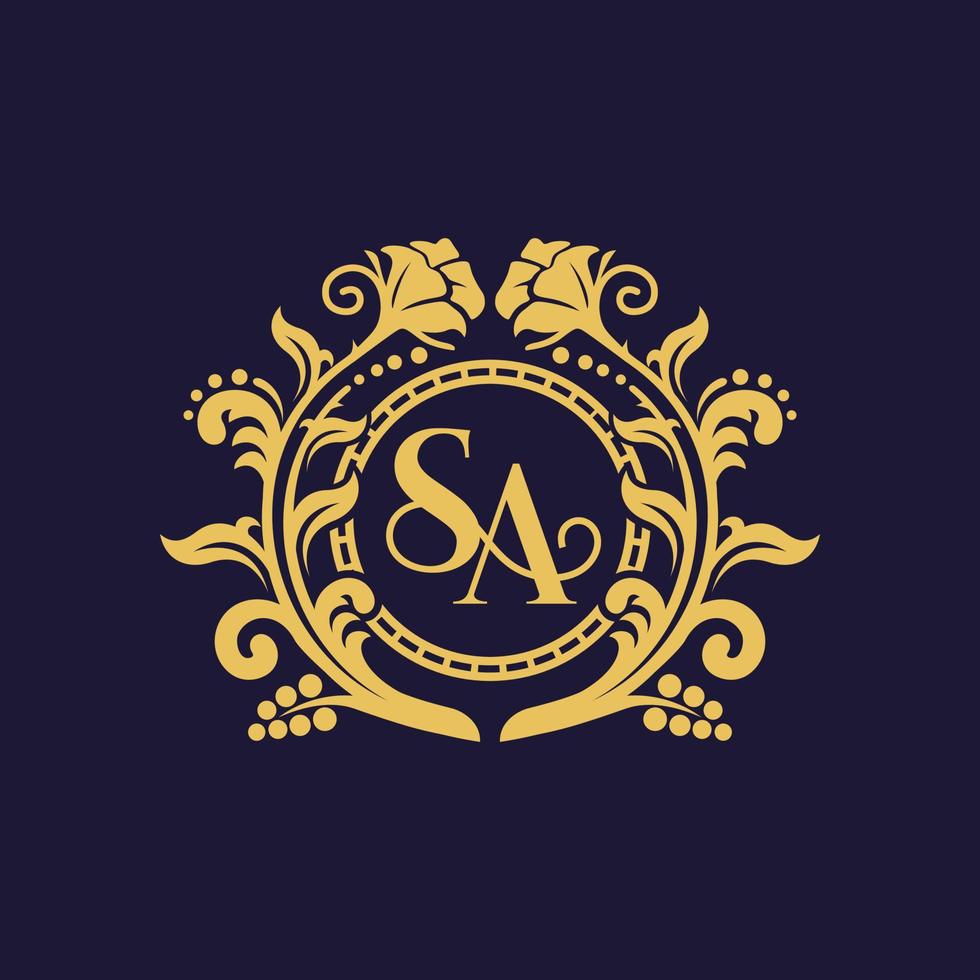 florale heraldische Luxus-Logo-Vektorvorlage. Vektor-Illustration vektor