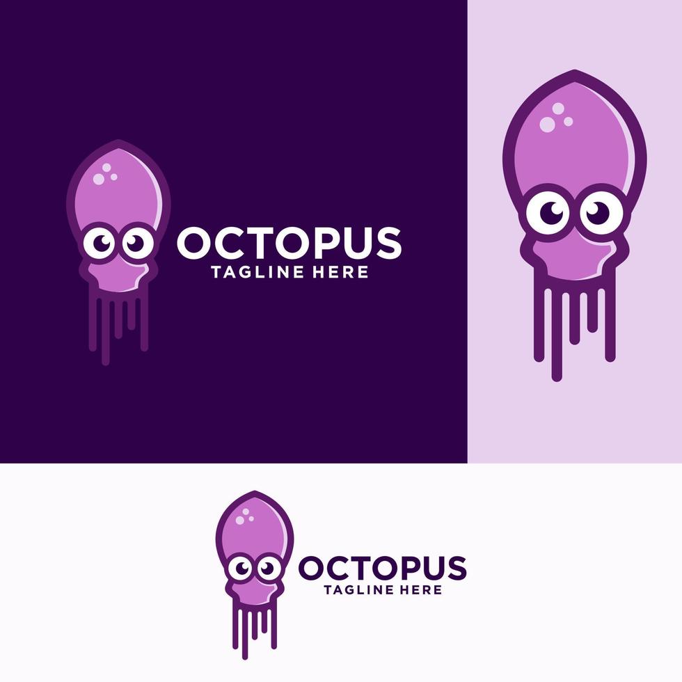 niedliche Oktopus-Logo-Vektorillustration vektor