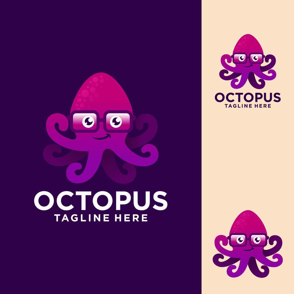 niedliche Oktopus-Logo-Vektorillustration vektor