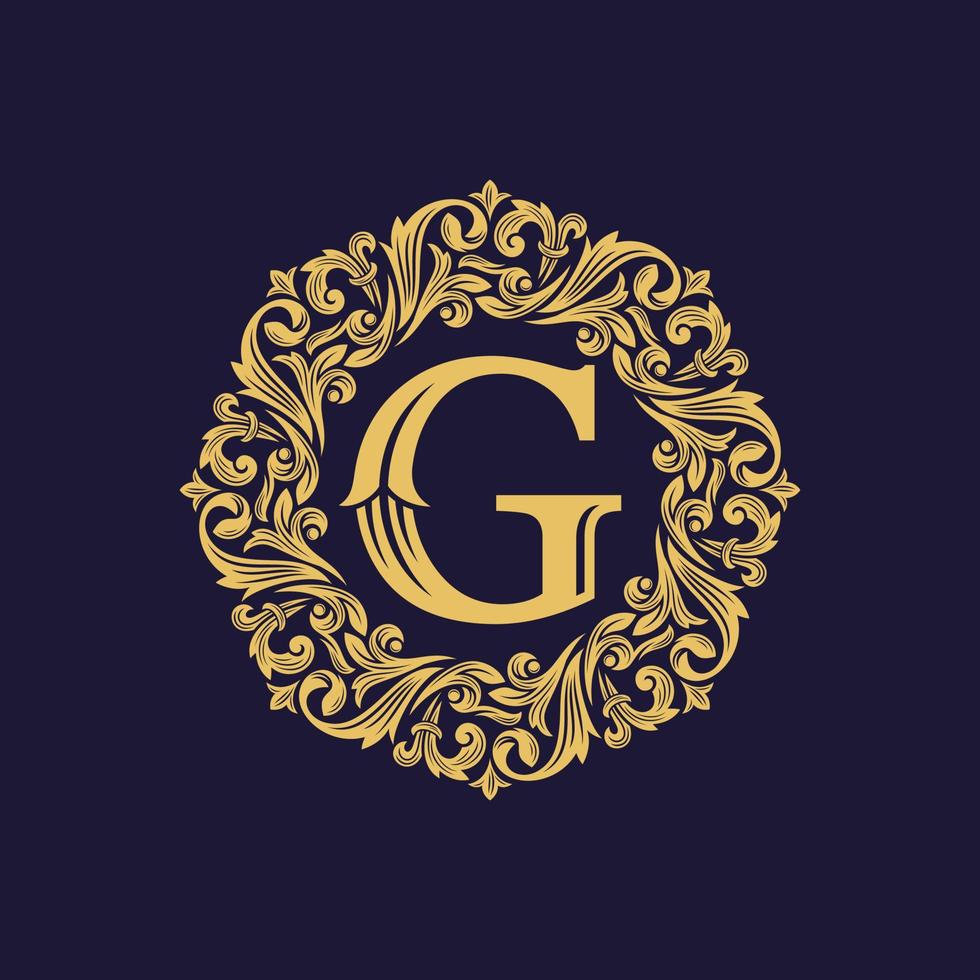florale heraldische Luxus-Logo-Vektorvorlage. Vektor-Illustration vektor