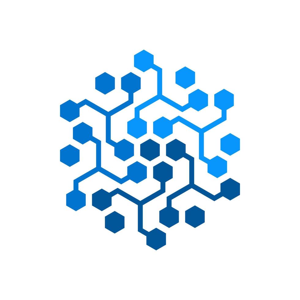 modern hexagon teknologi logotyp design vektor mall