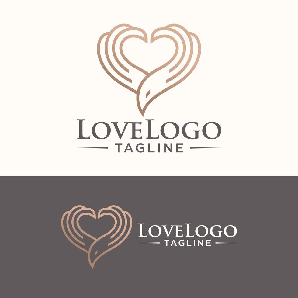 abstrakt hjärta kärlek logotyp symbol vektor mall