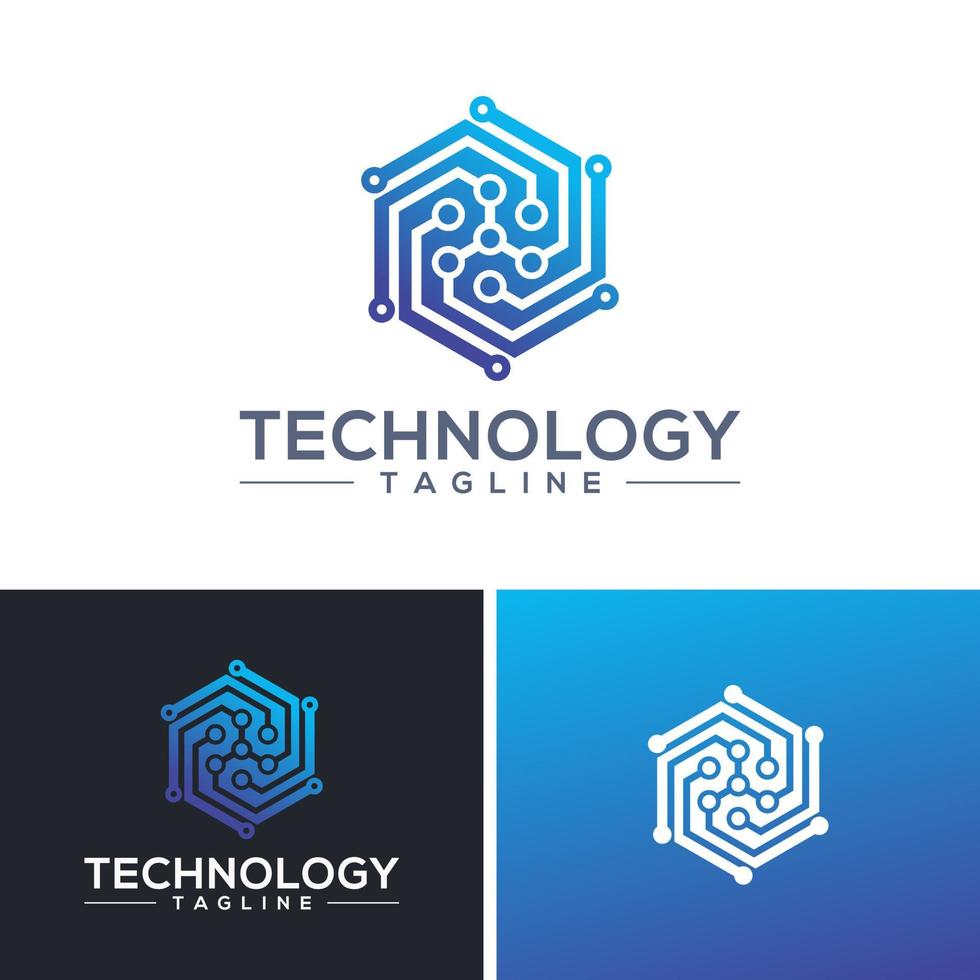 modern hexagon tech logotyp design koncept vektor, hexa teknologi logotyp mall vektor