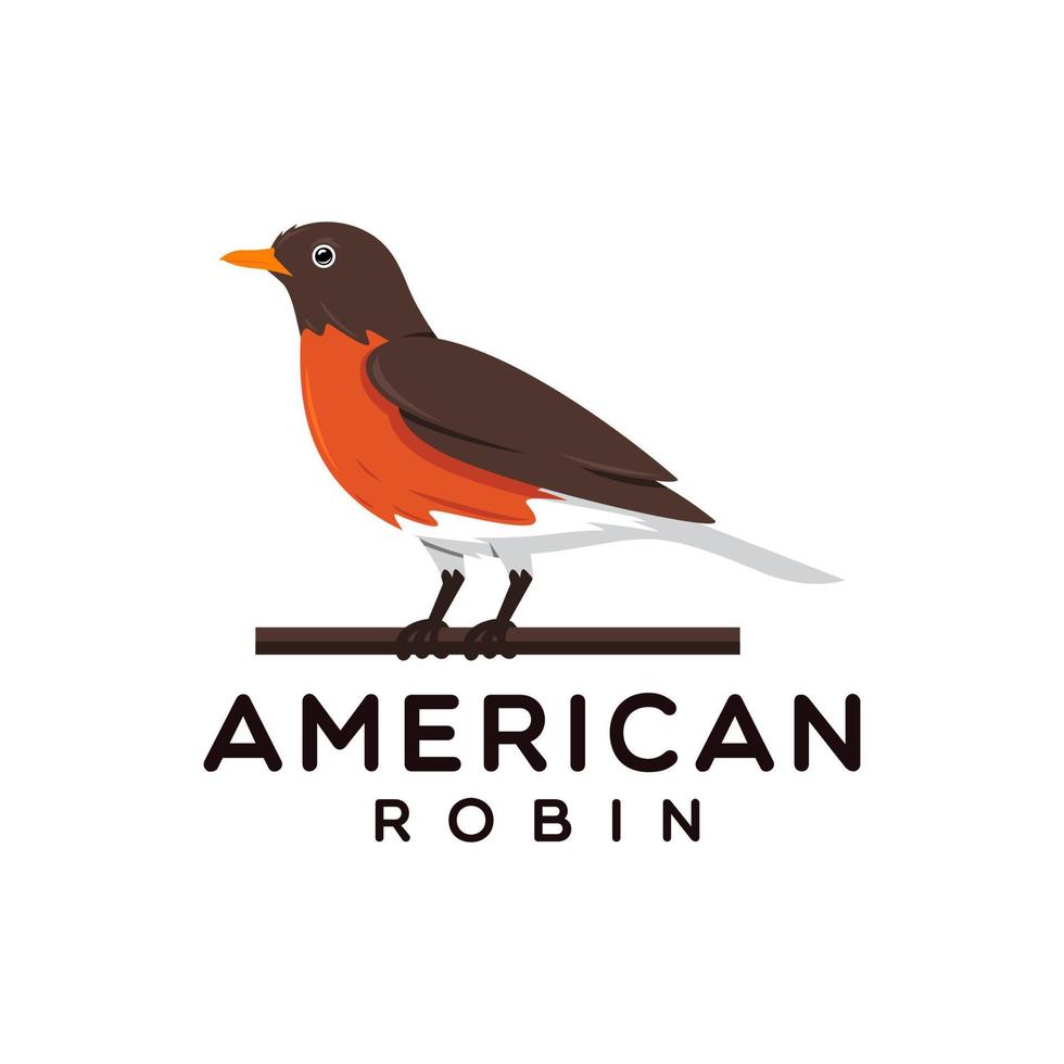 amerikanische Robin-Logo-Vorlage vektor