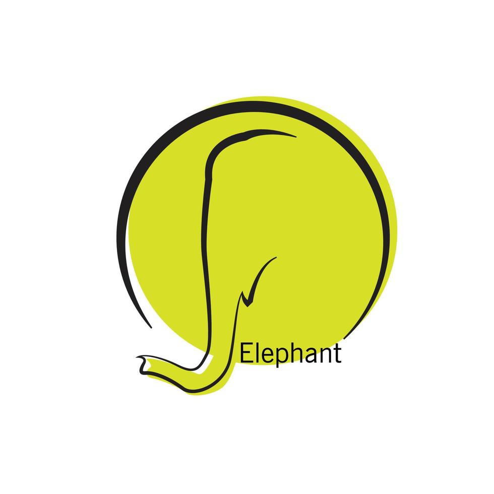 elefanthuvud siluett logotyp vektor design