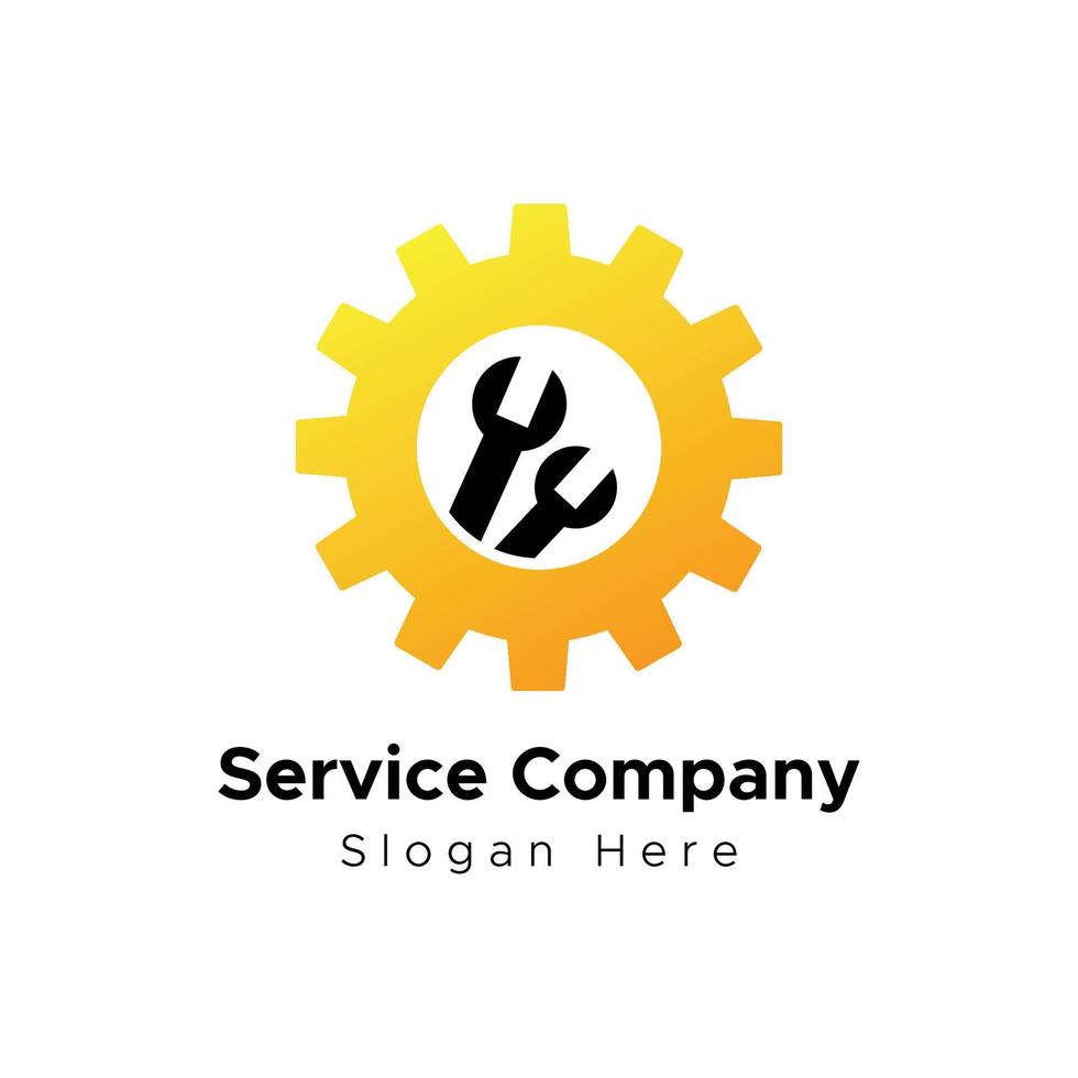 redskap och skiftnyckel logotyp för serviceföretag vektor design