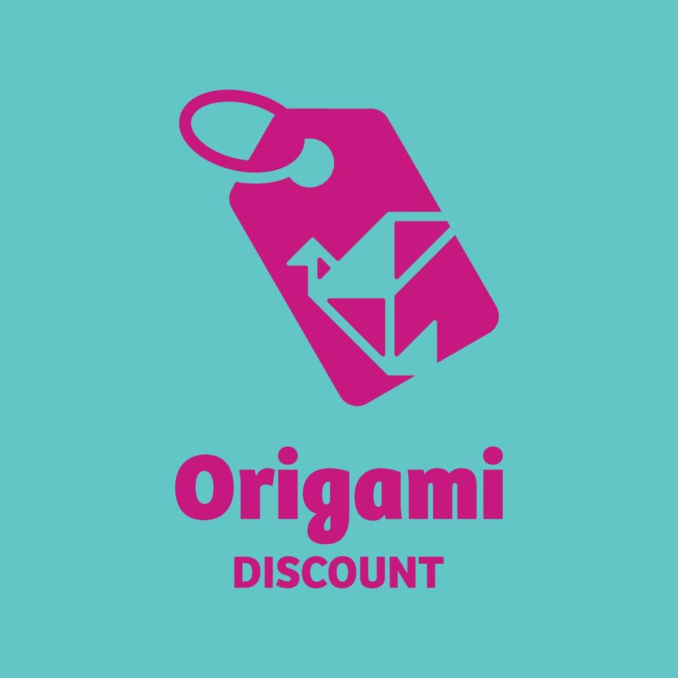 origami rabatt logotyp vektor