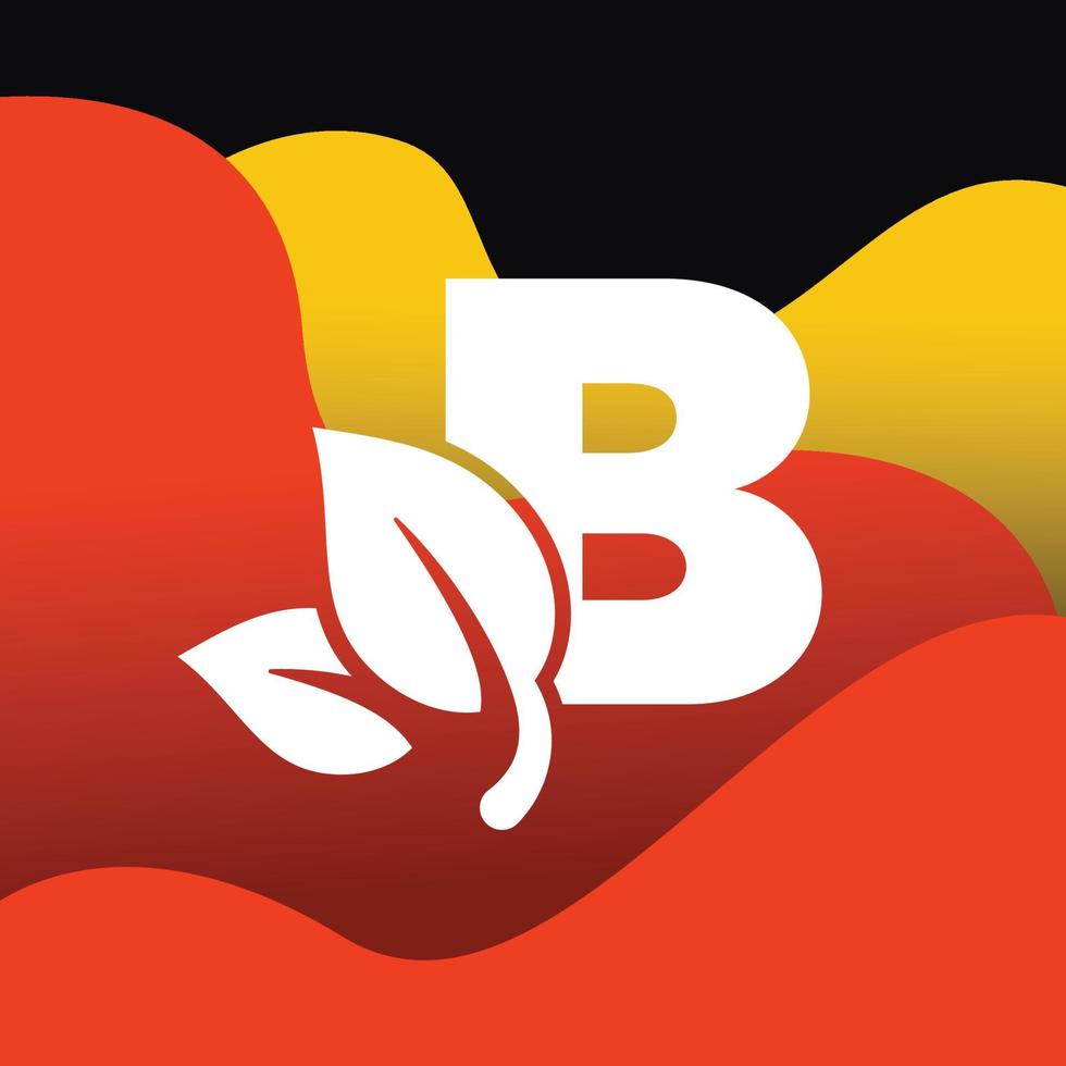 alfabetet b blad logotyp vektor