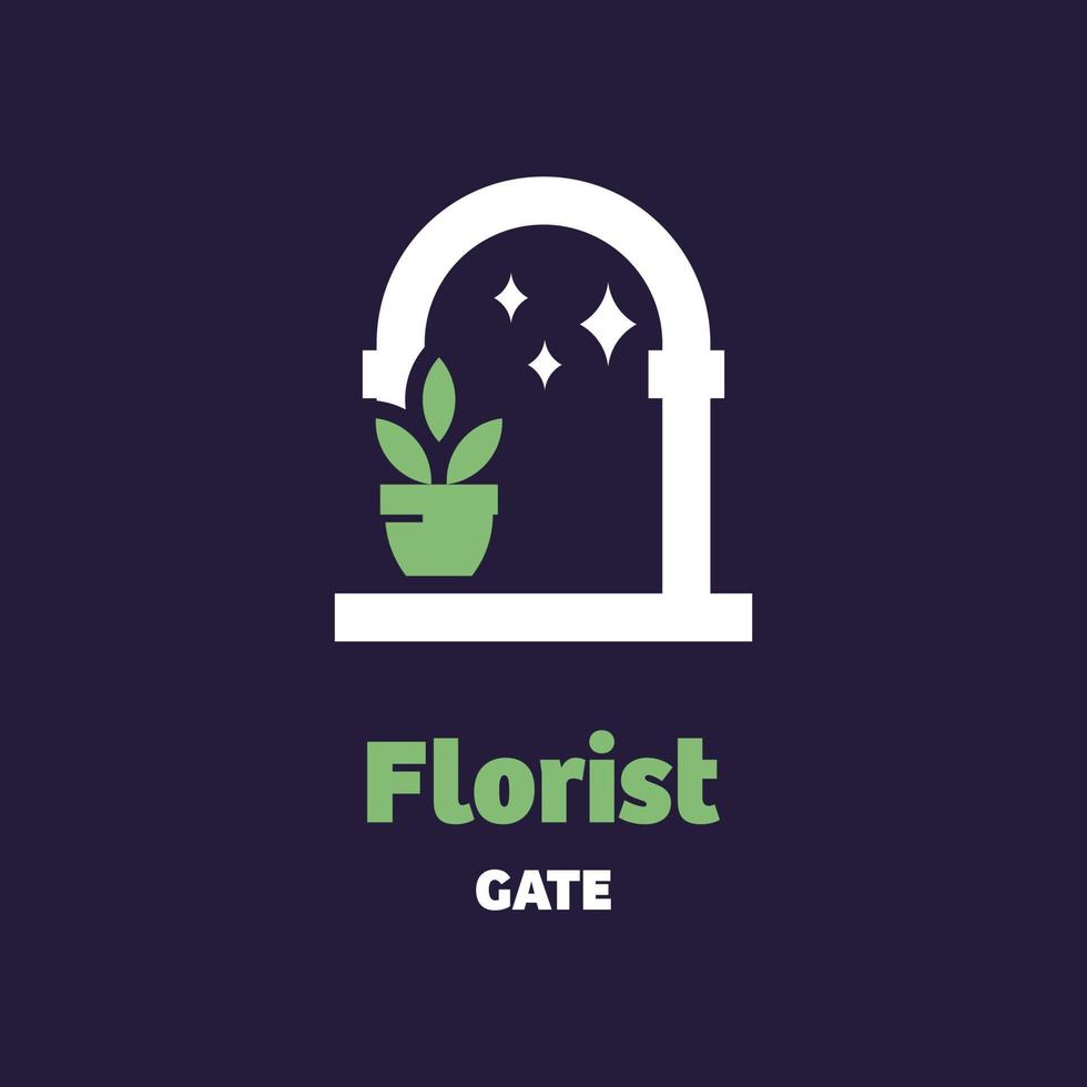 florist gate logotyp vektor