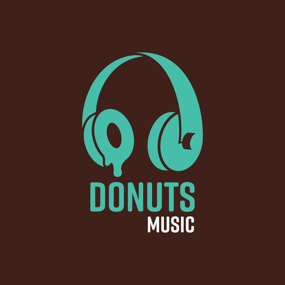 donut musik logotyp vektor