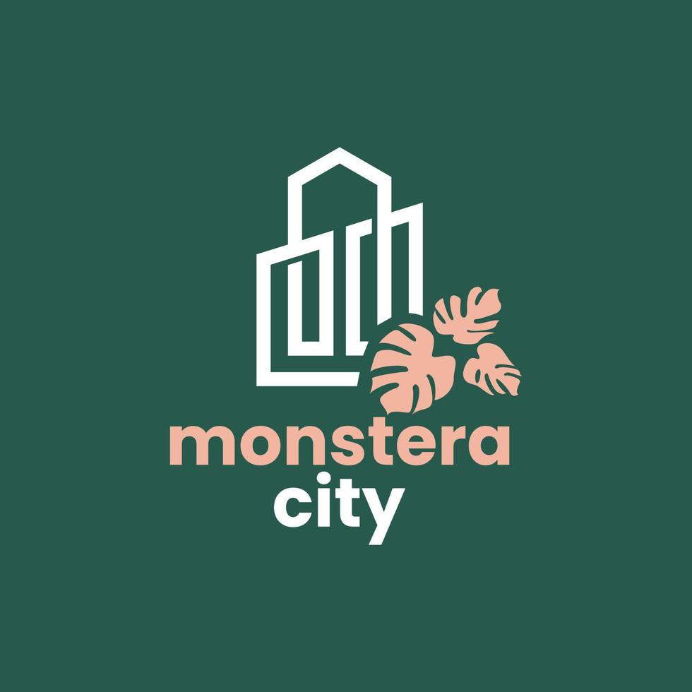 Stadt-Monstera-Logo vektor