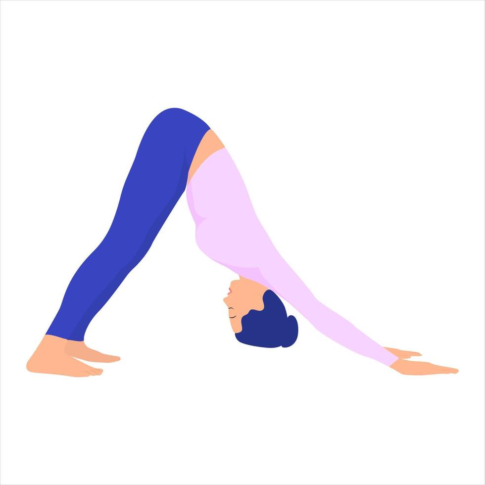 Frau in Yoga-Posen. Vektorillustration im Cartoon-Stil. vektor