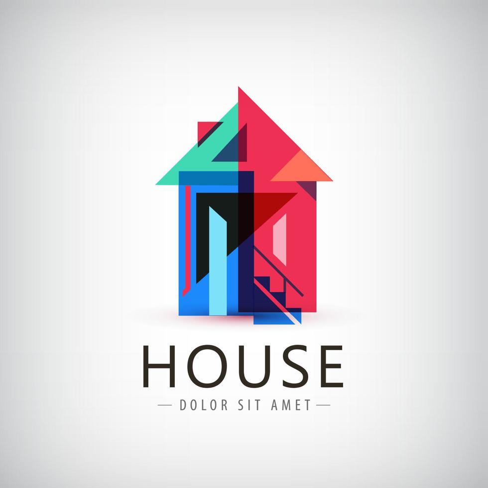 vektor geometrisk origami abstrakt hus logotyp. använd för fastigheter, arkitektur, konstruktion och byggnadsikoner.