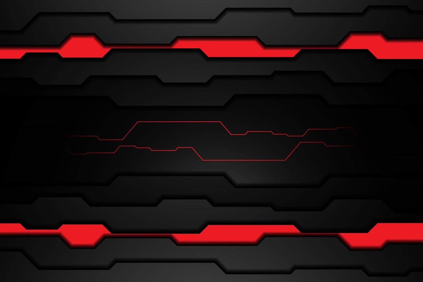 abstrakte Metallschwarzbeschaffenheit und Linienkontrastrot auf modernem Technologiedesignhintergrund der metallischen Schablone. Vektor-Illustration vektor