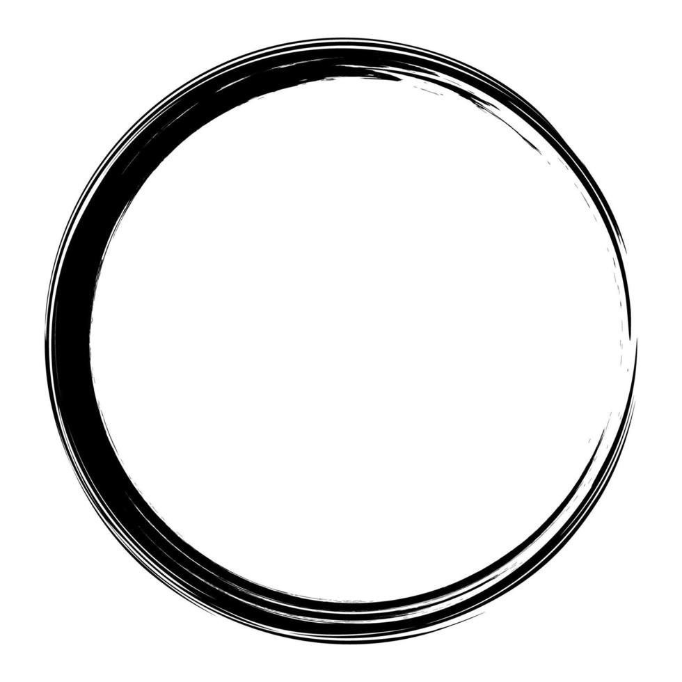 vektor penseldrag cirklar av färg på vit bakgrund. bläck handritad pensel cirkel. logotyp, etikett designelement vektorillustration. abstrakt cirkel. ram.