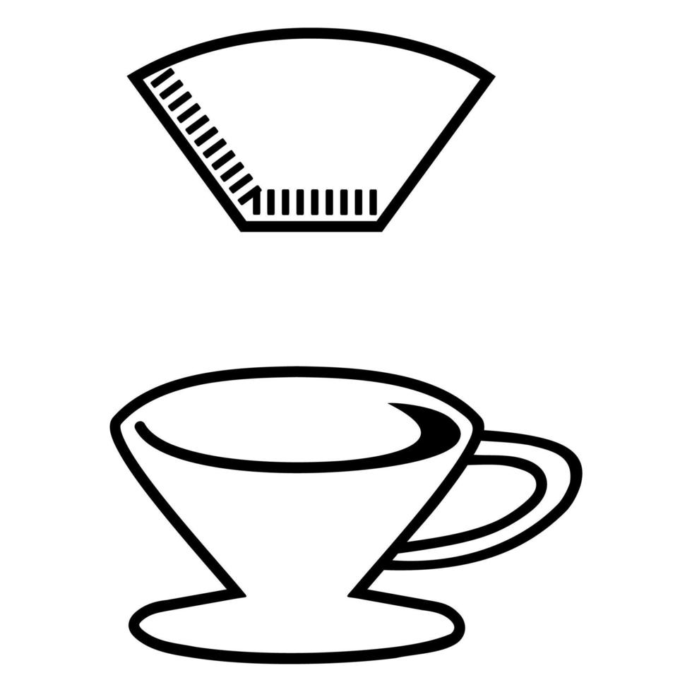 kaffe filter kopp ikon. kaffebryggare vektorillustration på en vit bakgrund. vektor