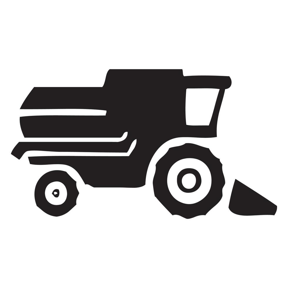 gård lastbil ikon, skörd lastbil i fälten på en vit bakgrund. vektor illustration.