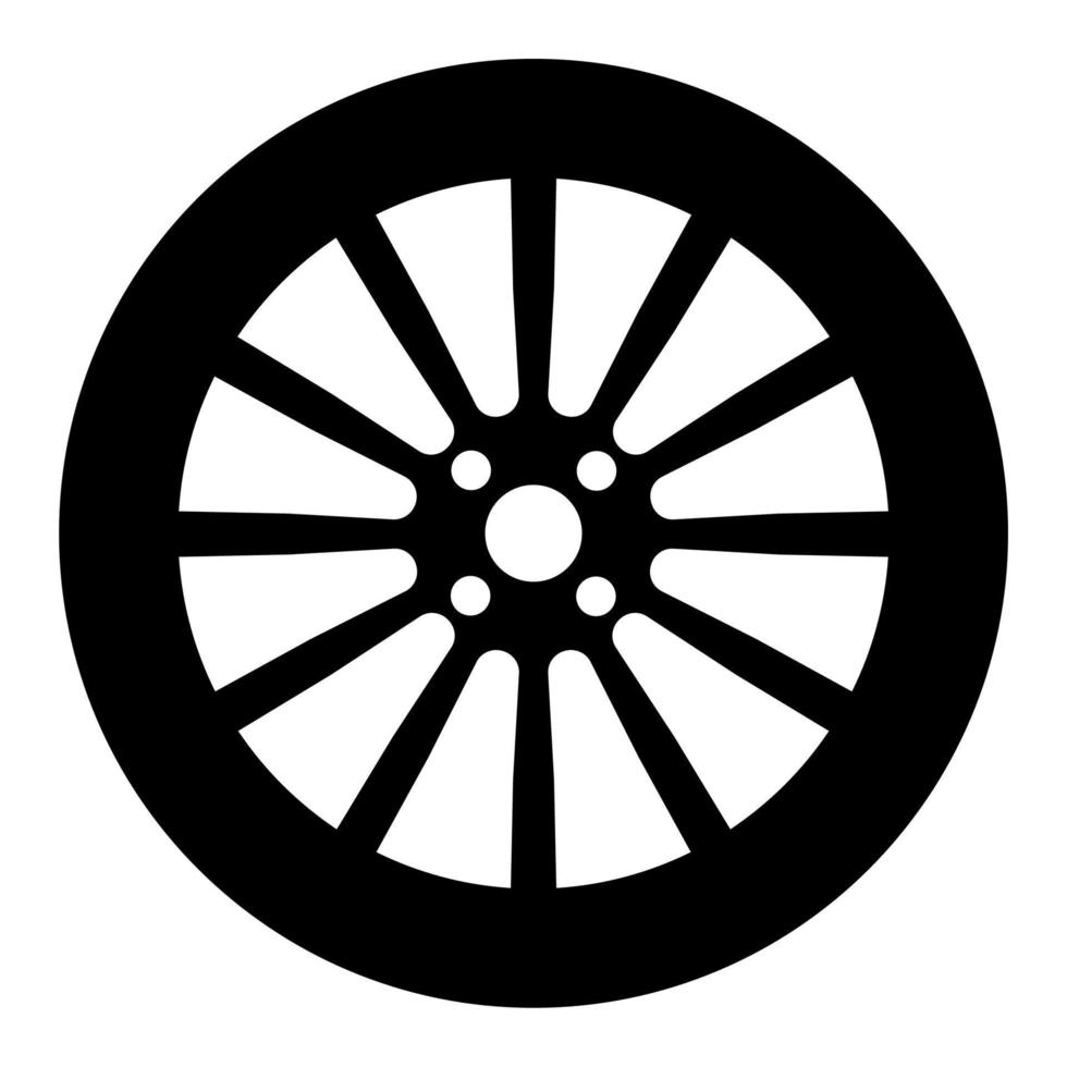 Auto-Rad-Symbol auf weißem Hintergrund. Vektor-Illustration. vektor