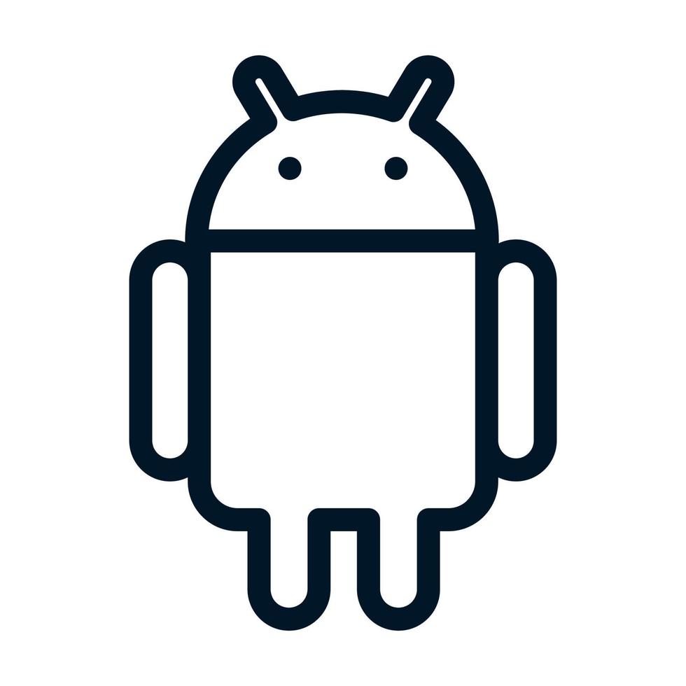 Android-Logo-Schild-Symbol auf weißem Hintergrund. moderne Symbolvektorillustration für Netz und bewegliche APP. vektor