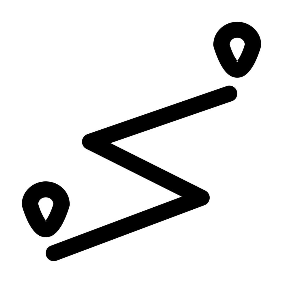Standort-Pin-Vektorsymbol Straßenkarte. Abbildung der Transportroutennavigation. vektor