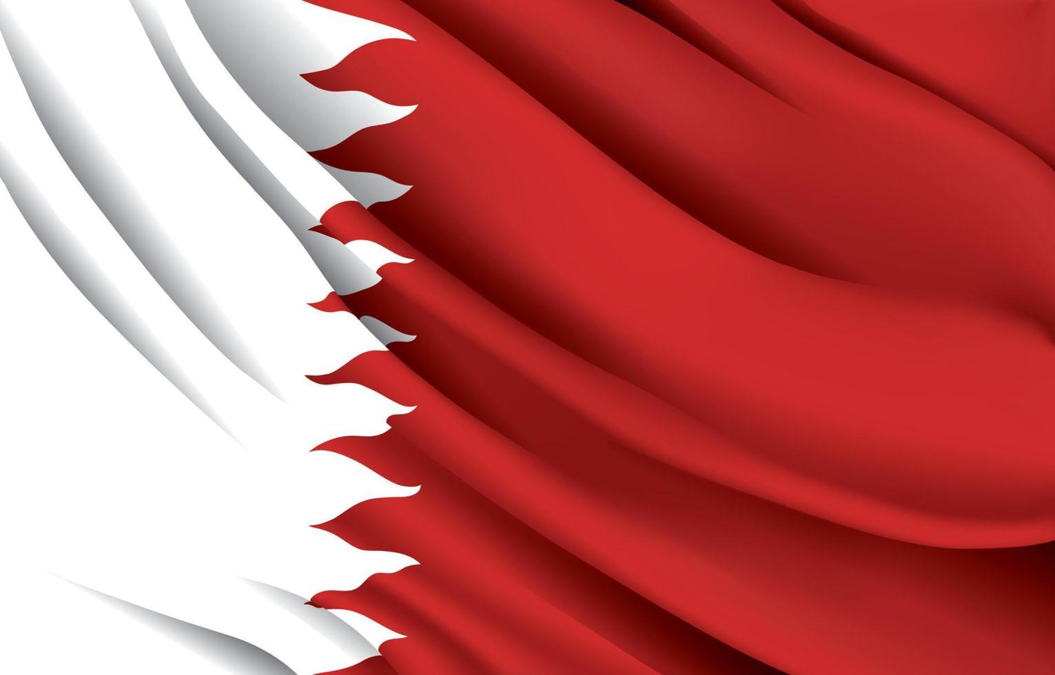 bahrain-nationalflagge, die realistische vektorillustration schwenkt vektor