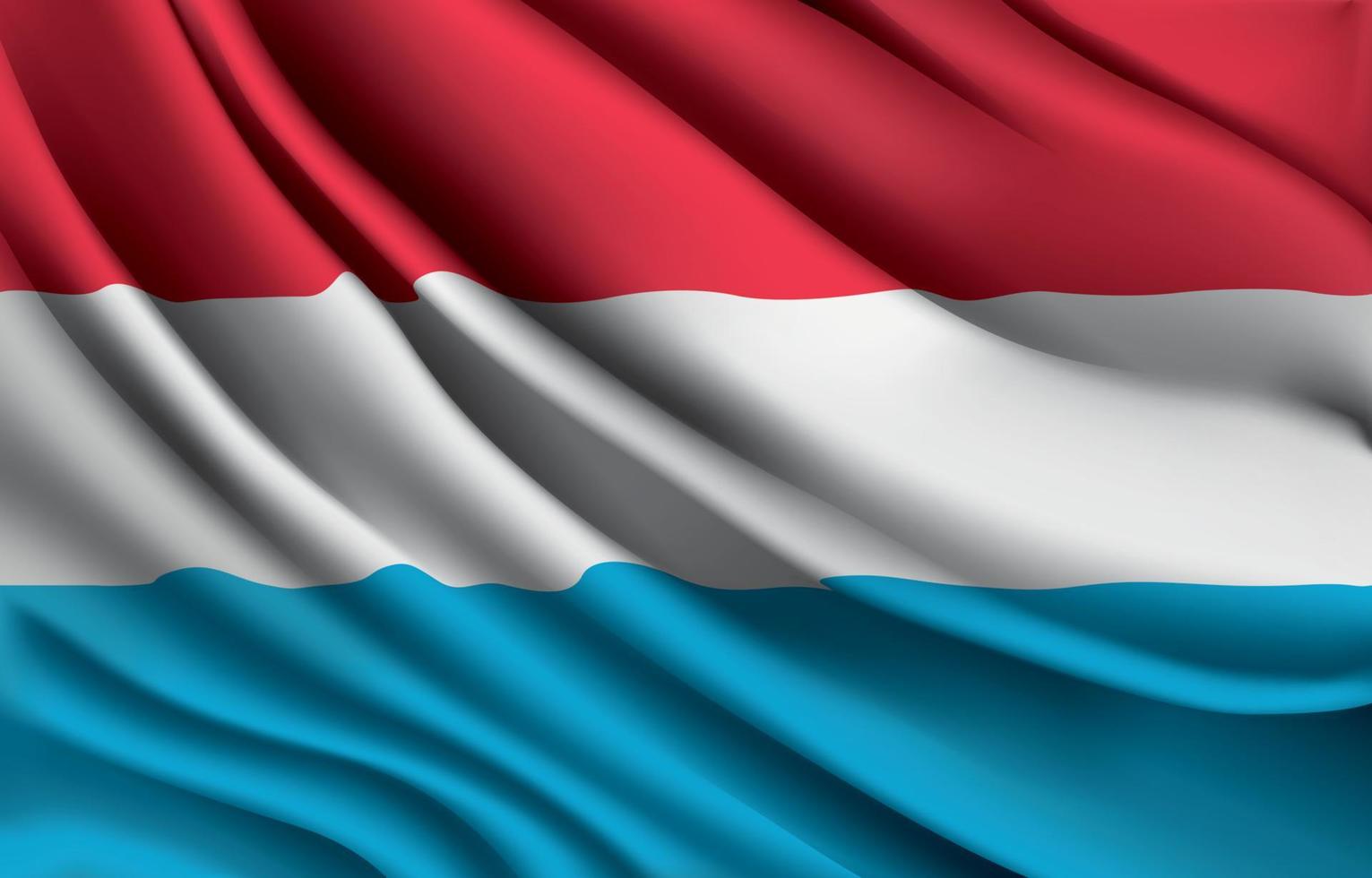 luxembourgs nationella flagga viftar realistisk vektorillustration vektor