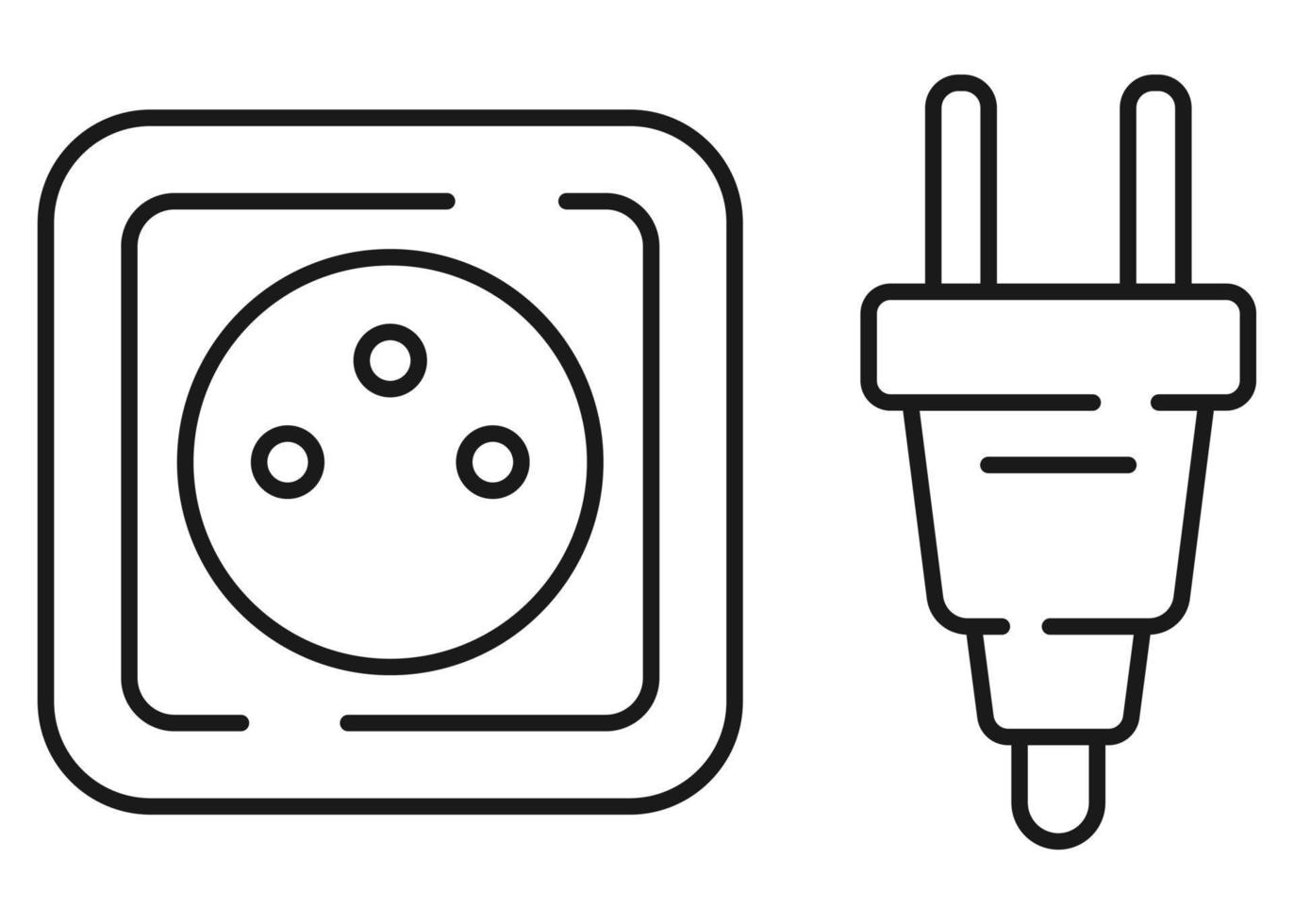 Symbol für die Steckdosenlinie. Vektorillustrationssymbol im trendigen flachen Stil auf weißem Hintergrund. vektor