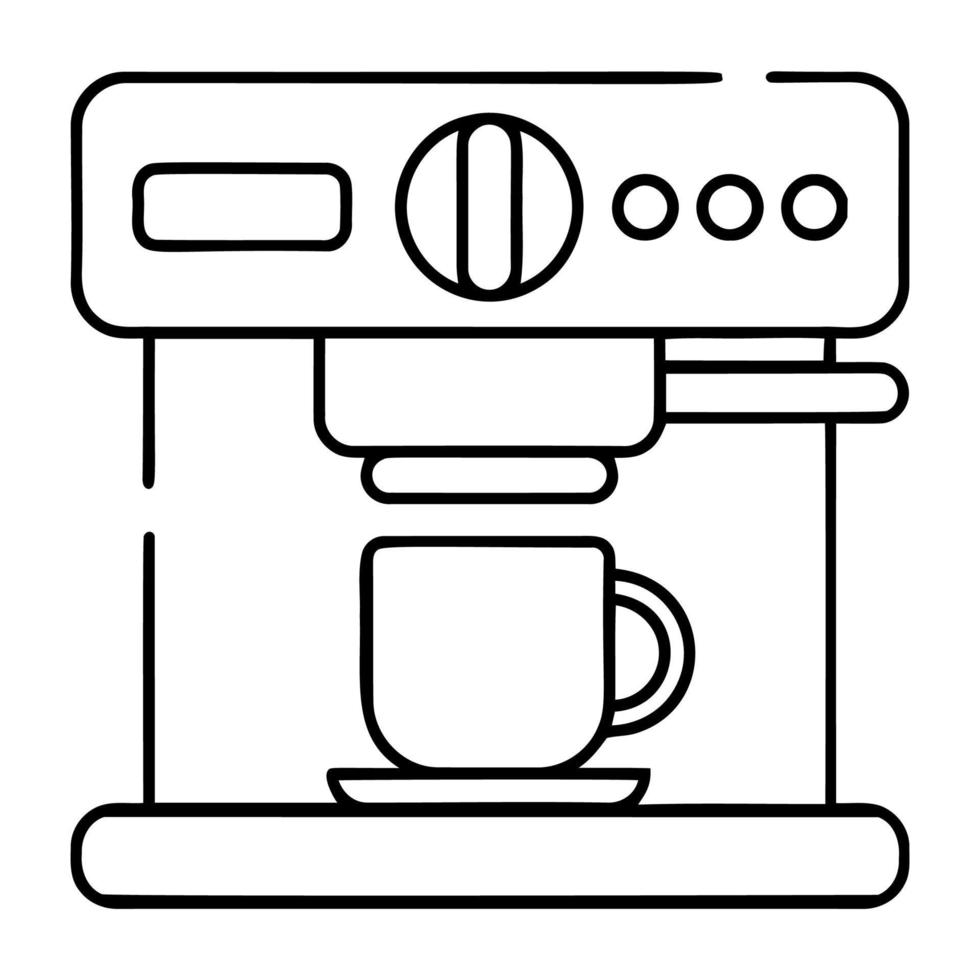 Vektorsymbol für die Kaffeemaschine. Illustration einer modernen Kaffeemaschine auf weißem Hintergrund. vektor