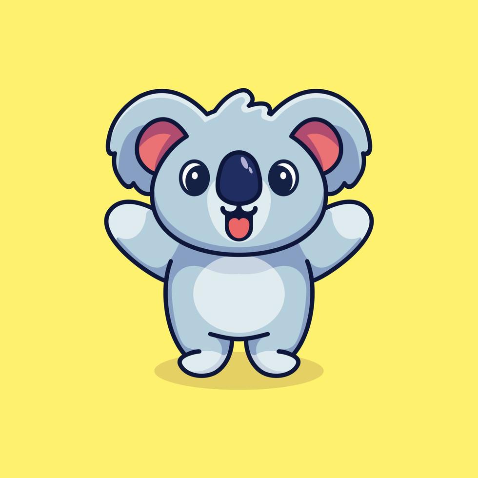 söt koala maskot illustration tecknad premium vektor