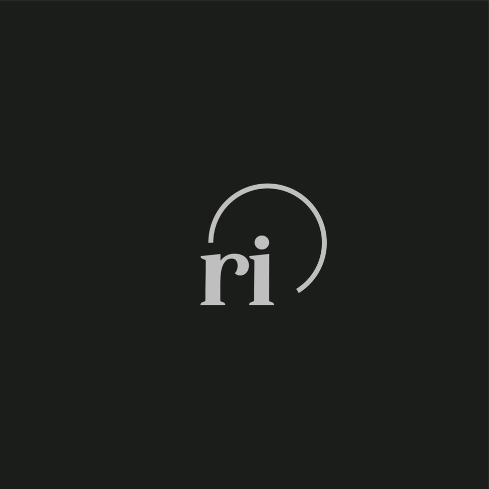 ri initialer logotyp monogram vektor