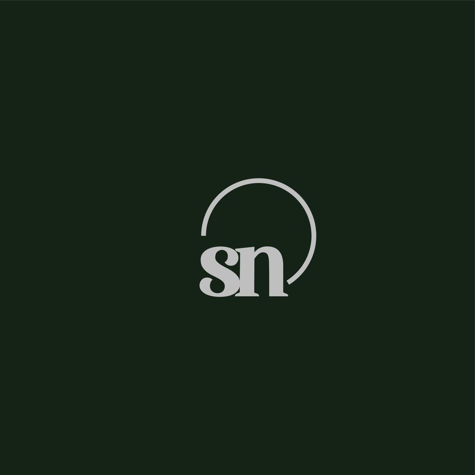 sn-Initialen-Logo-Monogramm vektor