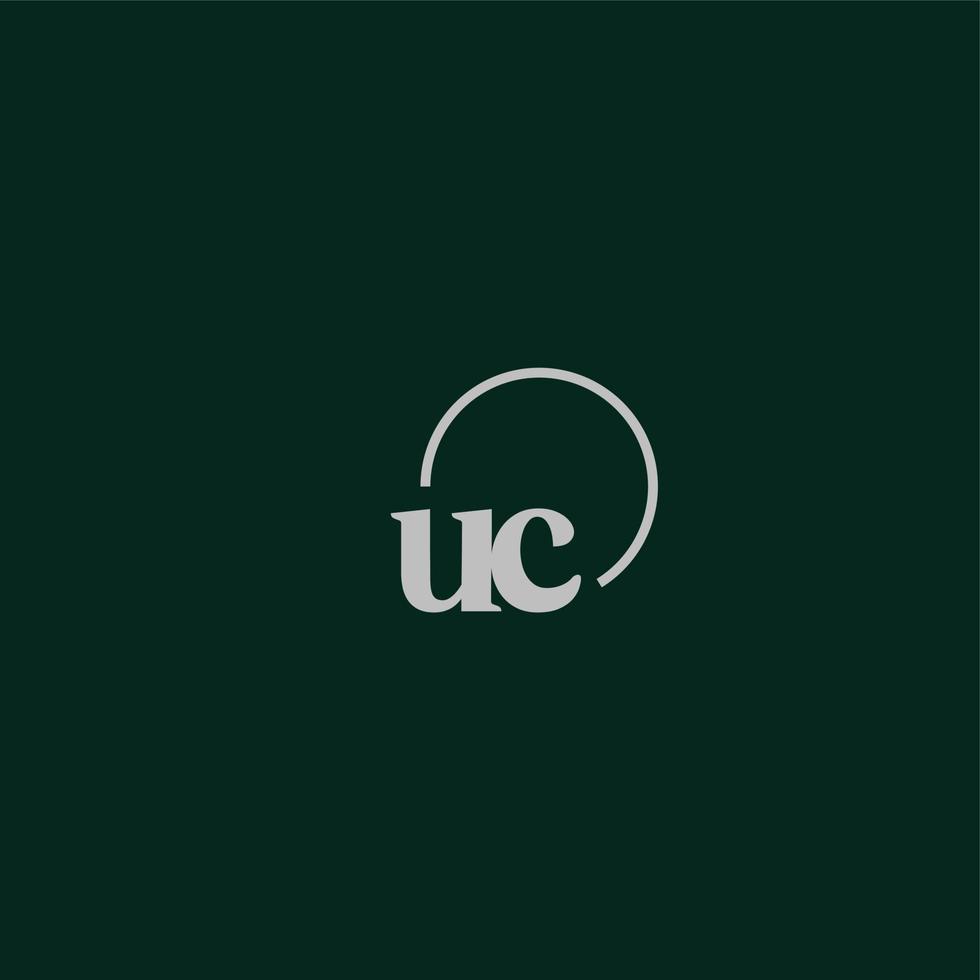 uc initials logotyp monogram vektor