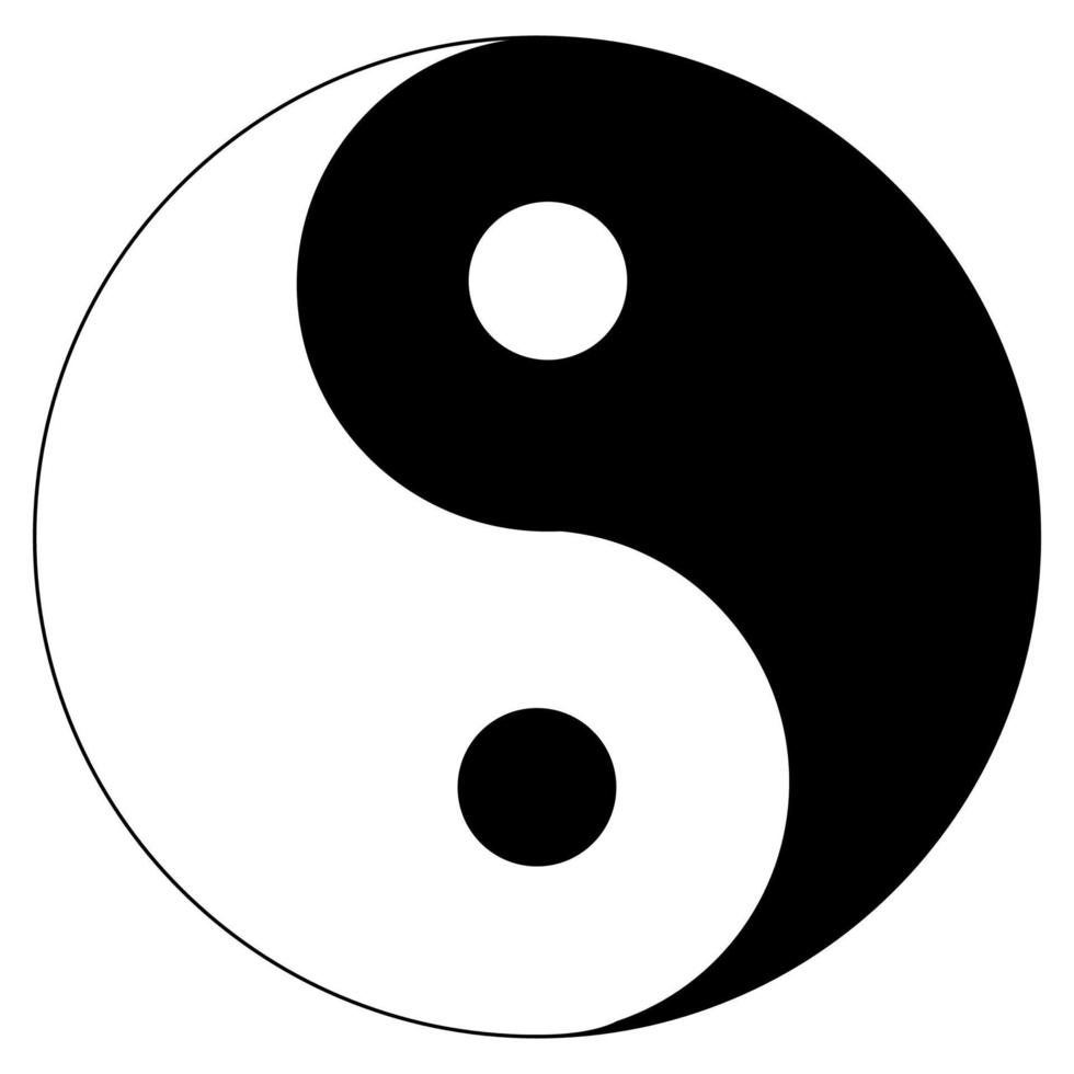 yin yang symbol på vit bakgrund. ikon vektor illustration